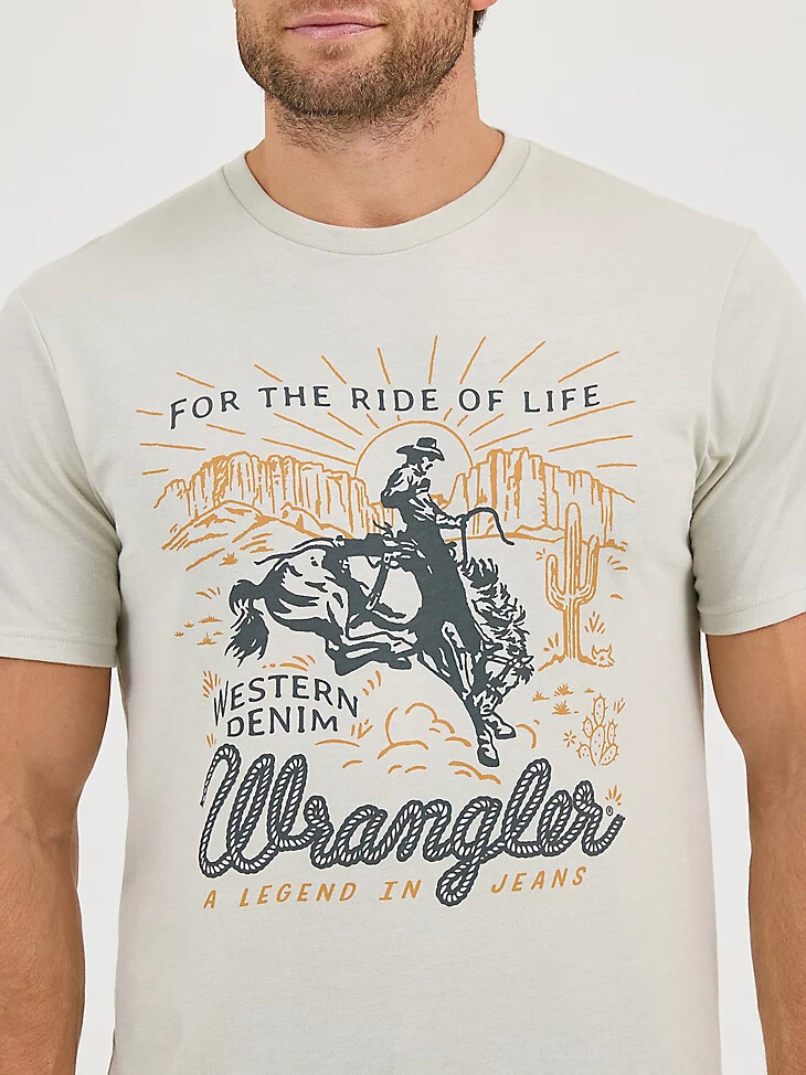 t-shirt homme à motif cheval cabré blanc cassé