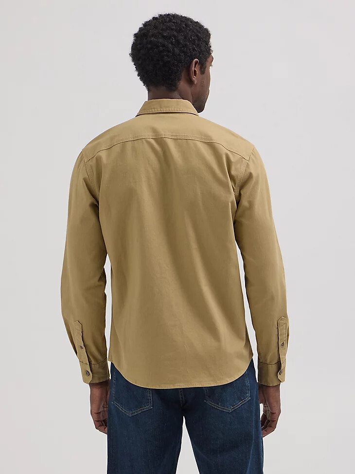 chemise en sergé extensible wrangler epic soft pour homme couleur algues