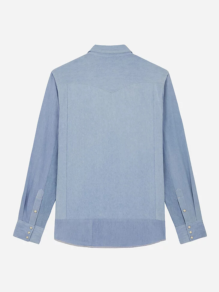 chemise wrangler x beyond retro heritage délavage clair