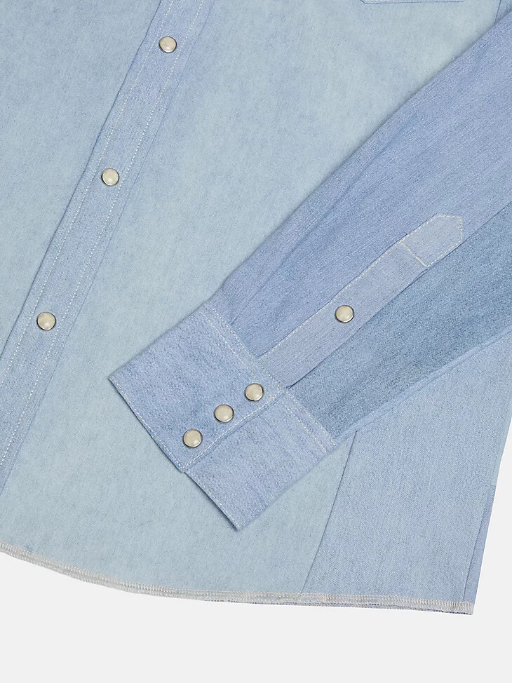 chemise wrangler x beyond retro heritage délavage clair