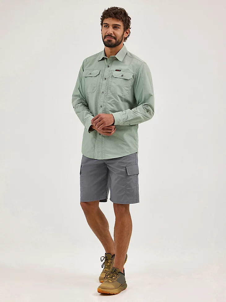 chemise wrangler atg pour homme en matières mixtes vert iceberg