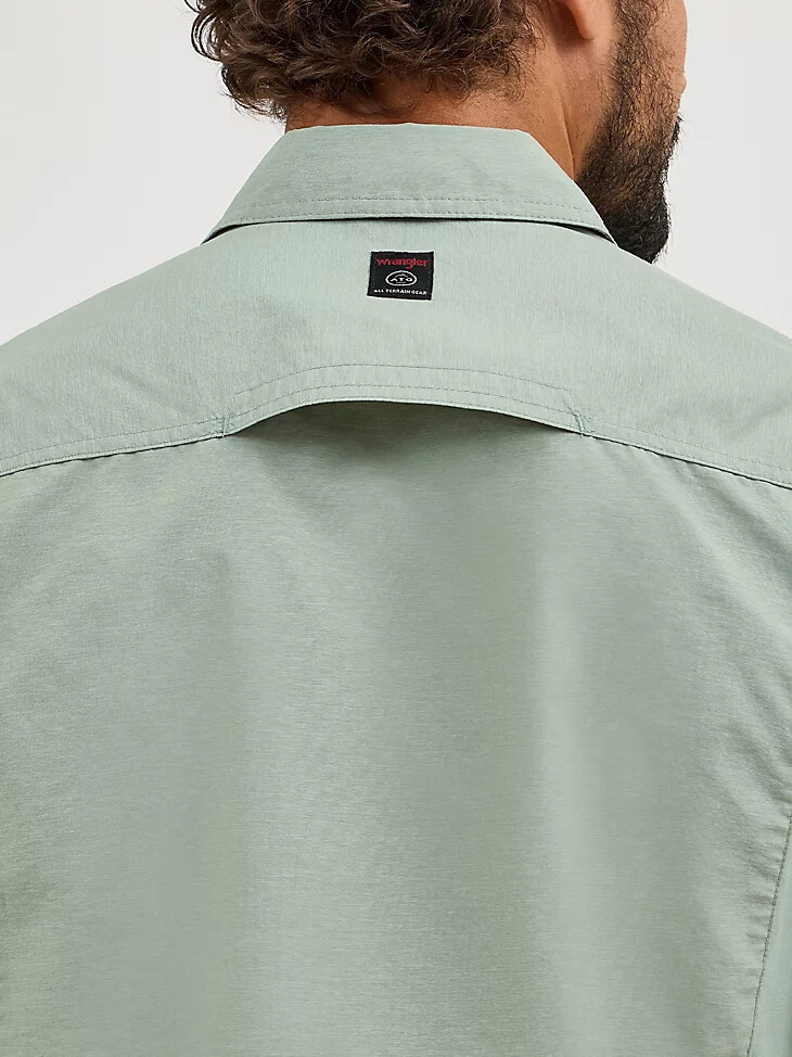 chemise wrangler atg pour homme en matières mixtes vert iceberg