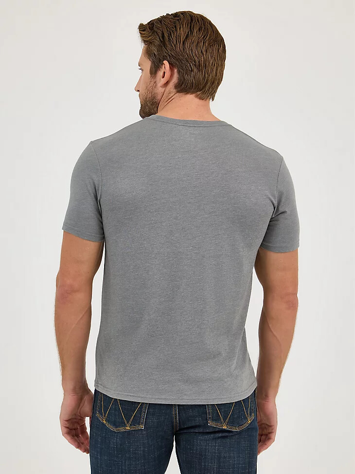 t-shirt homme wrangler americana logo gris western