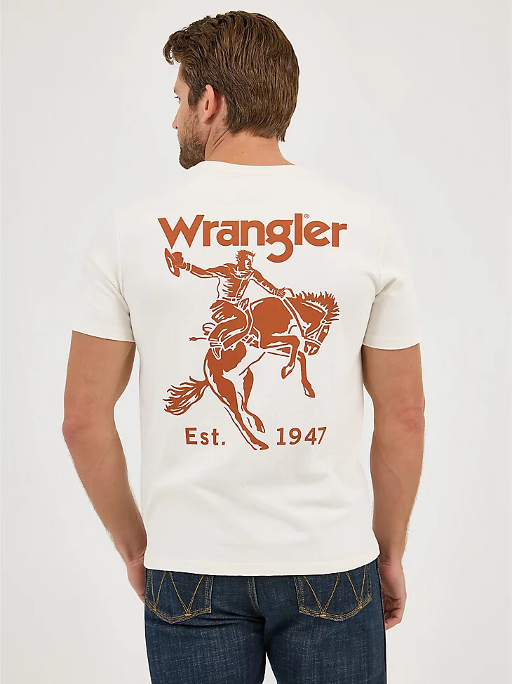 t-shirt graphique wrangler bucking cowboy pour homme