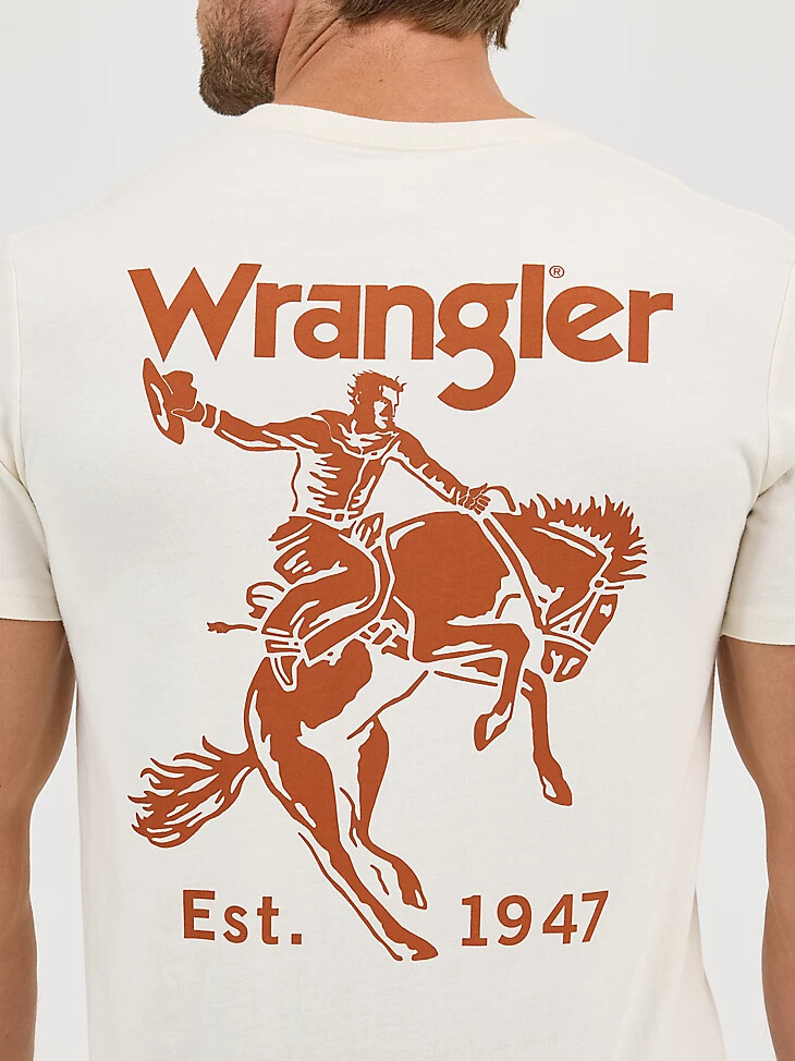 t-shirt graphique wrangler bucking cowboy pour homme