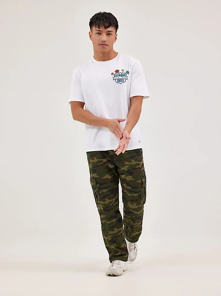 t-shirt blanc wrangler x happy socks à motif rose