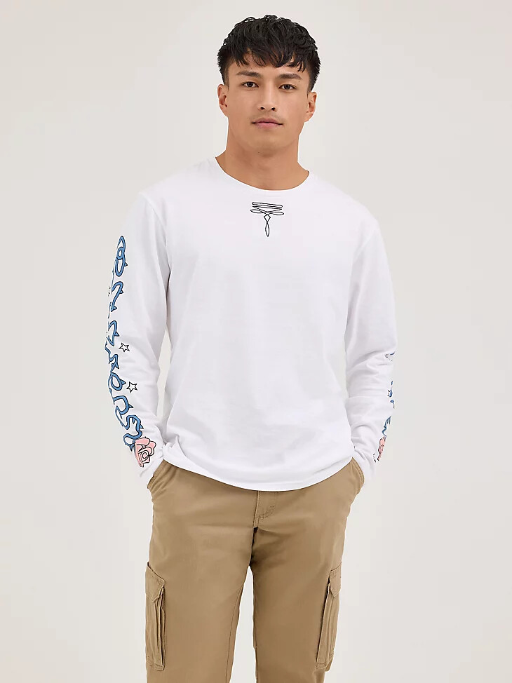 t-shirt blanc wrangler x happy socks desert rose