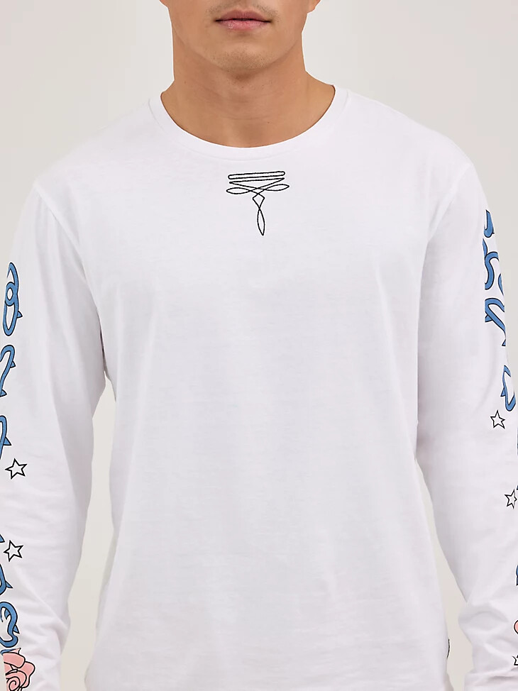 t-shirt blanc wrangler x happy socks desert rose