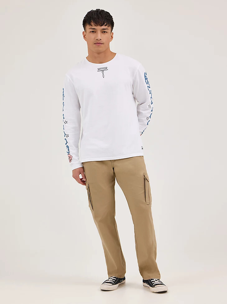 t-shirt blanc wrangler x happy socks desert rose