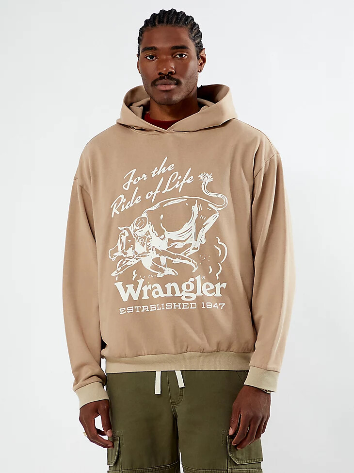 sweat à capuche graphique wrangler x pacsun pour homme couleur dune