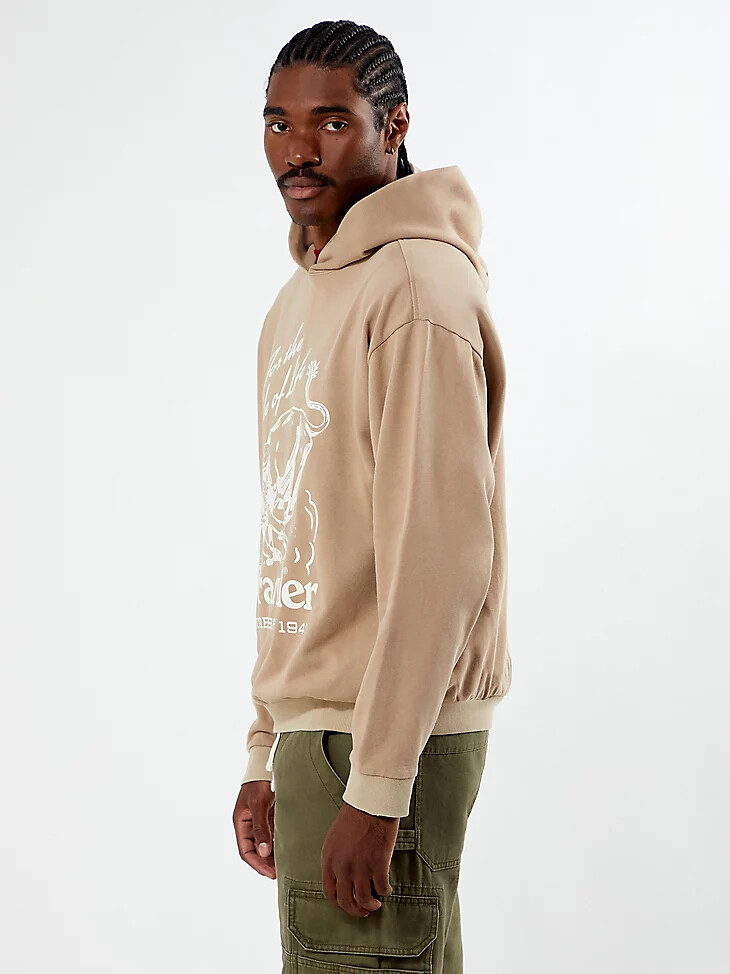 sweat à capuche graphique wrangler x pacsun pour homme couleur dune