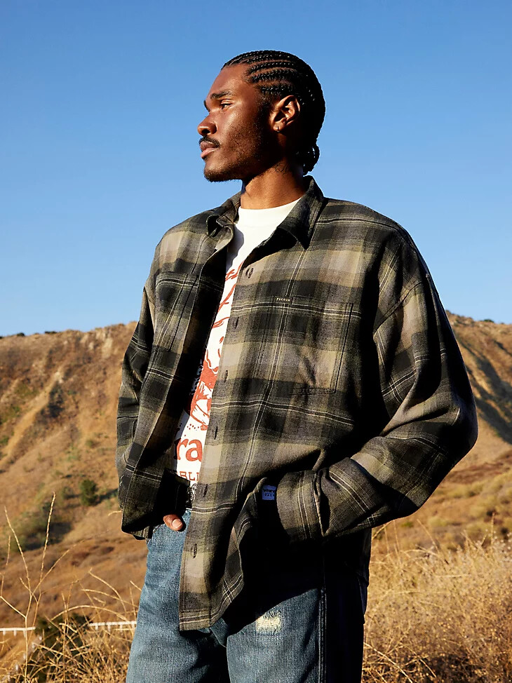 chemise en flanelle pour homme wrangler x pacsun deep depths