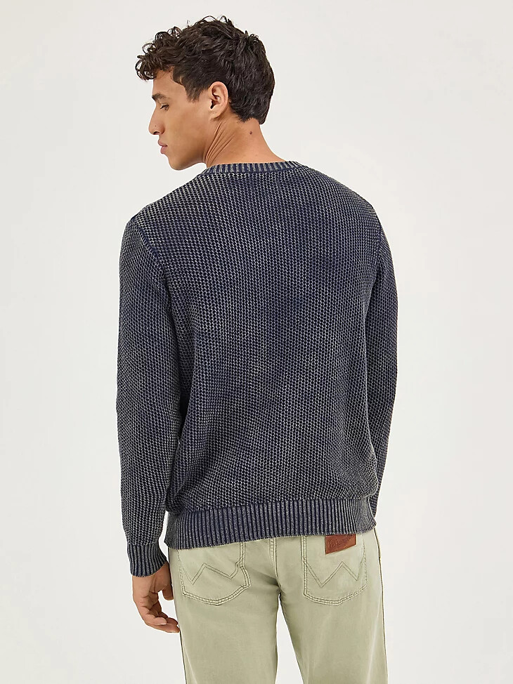 pull col rond homme bleu marine