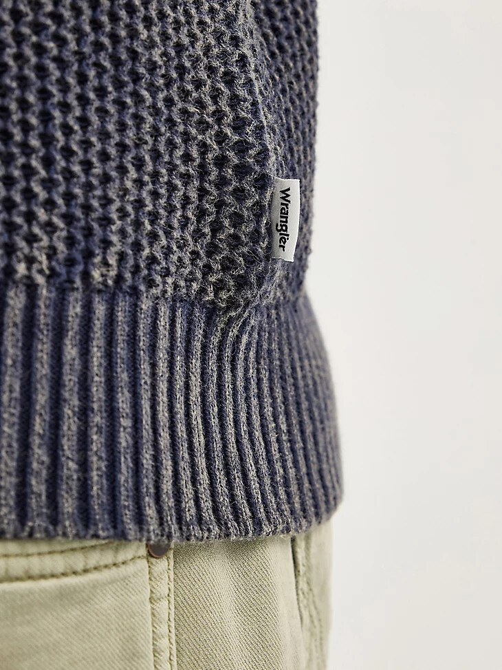 pull col rond homme bleu marine