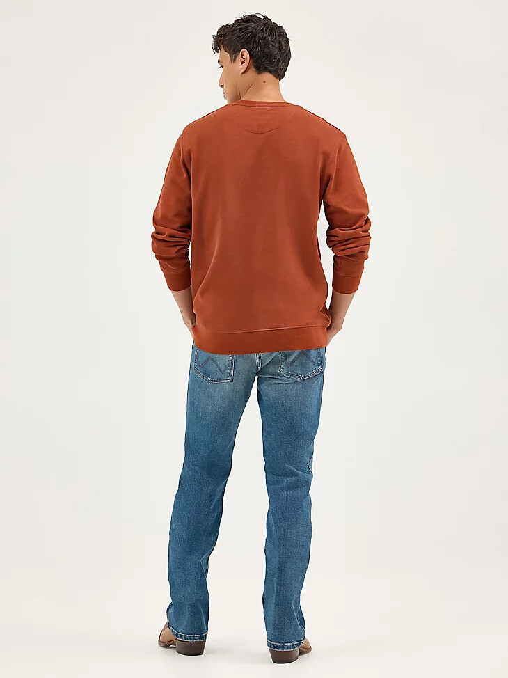 sweat-shirt à col rond pour homme logo couleur paprika fumé