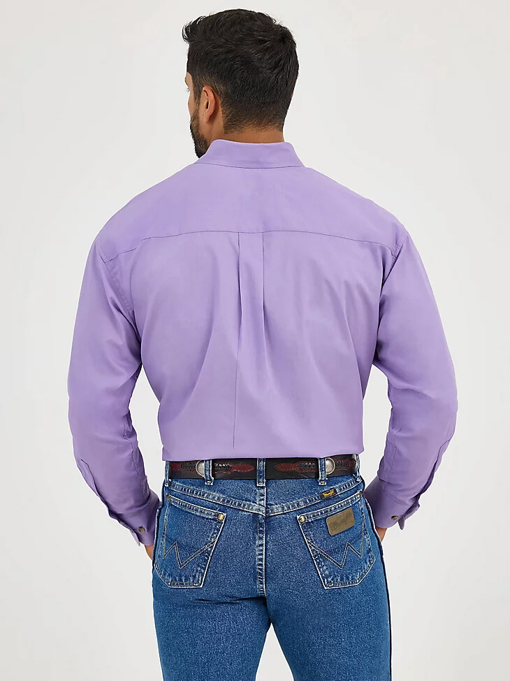 chemise wrangler george strait unie à une poche boutonnée violette
