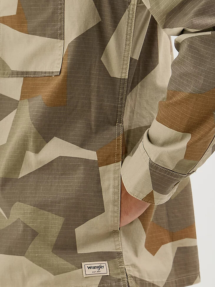 surchemise utilitaire camouflage pour homme motif géométrique camouflage