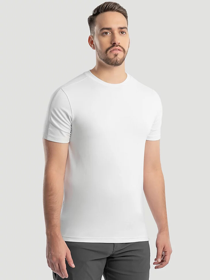 t-shirt homme performance à col rond blanc éclatant