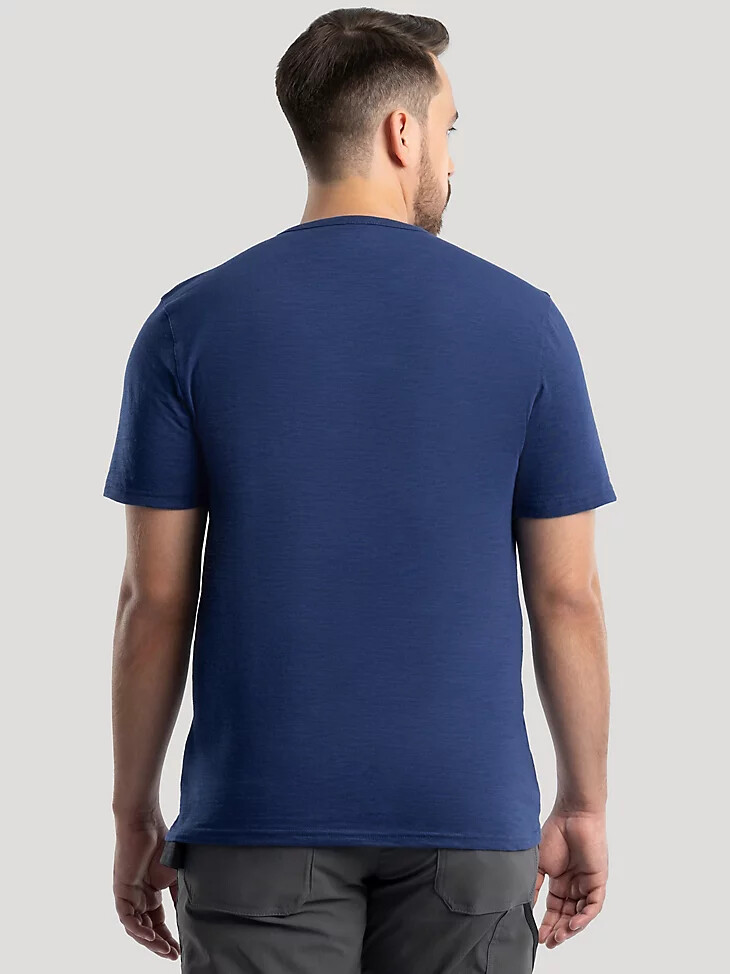 t-shirt à poche en maille flammée pour homme bleu marine