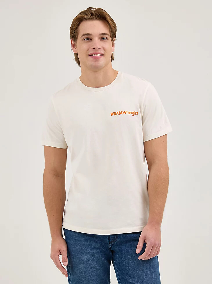 t-shirt wrangler x whataburger pour homme « comme vous laimez » couleur guimauve