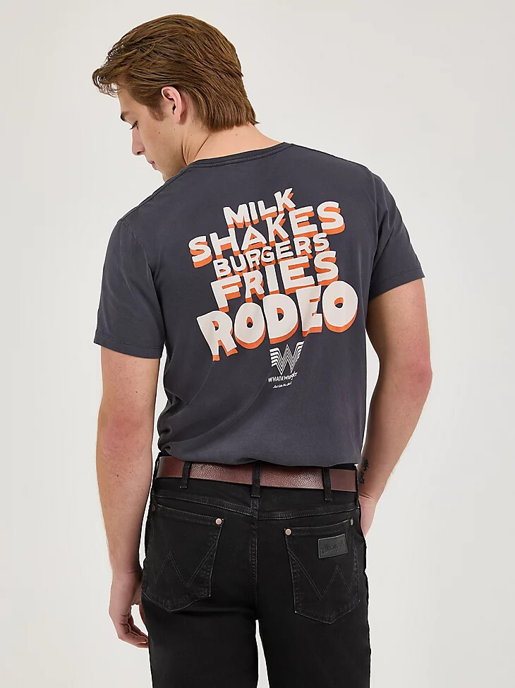 t-shirt wrangler x whataburger pour homme motif cowboy noir délavé