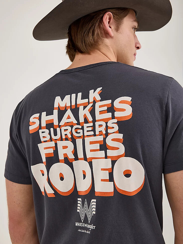 t-shirt wrangler x whataburger pour homme motif cowboy noir délavé