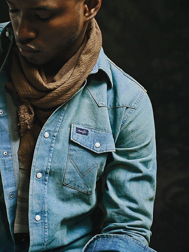 chemise wrangler x the last of us coupe cowboy prélavée
