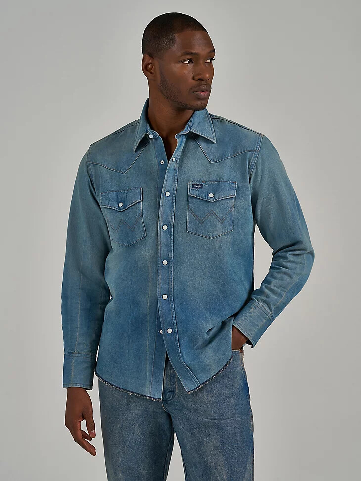 chemise wrangler x the last of us coupe cowboy prélavée