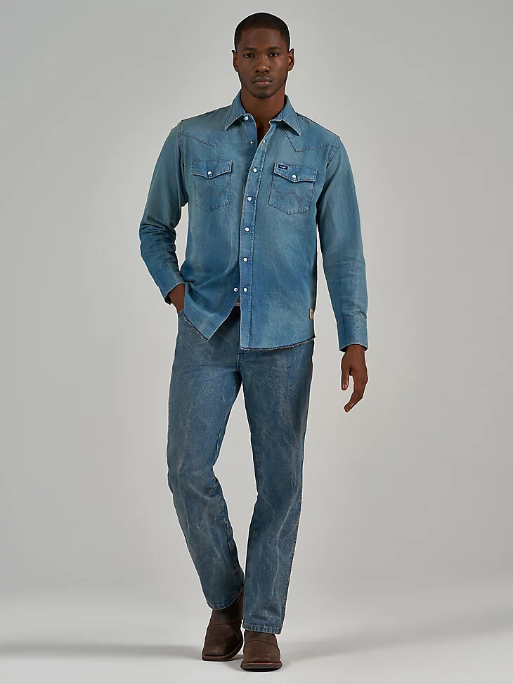 chemise wrangler x the last of us coupe cowboy prélavée