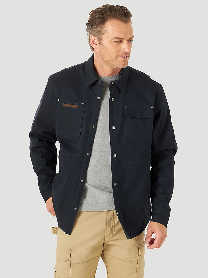 veste de travail wrangler riggs workwear tough layers doublée polaire bleu marine foncé