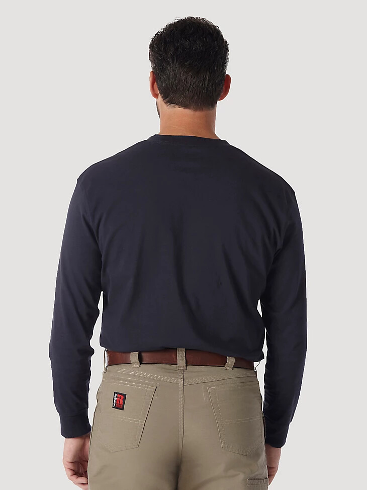 wrangler riggs workwear henley uni à manches longues bleu marine