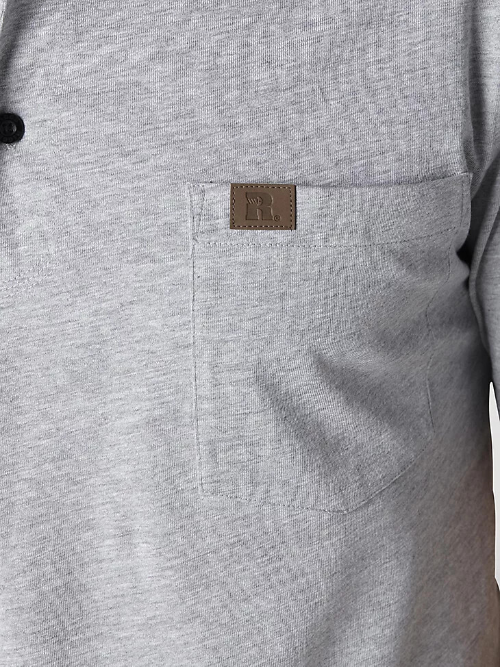 henley à manches courtes wrangler riggs workwear gris cendré