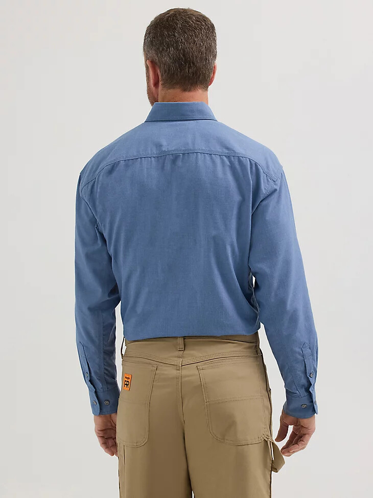 chemise de travail wrangler fr ignifugée à poche rabattue bleu clair uni