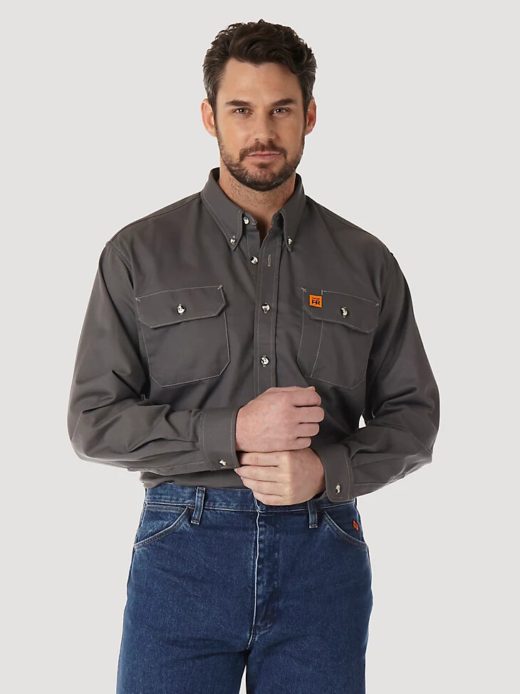 chemise de travail wrangler fr ignifugée riggs gris ardoise