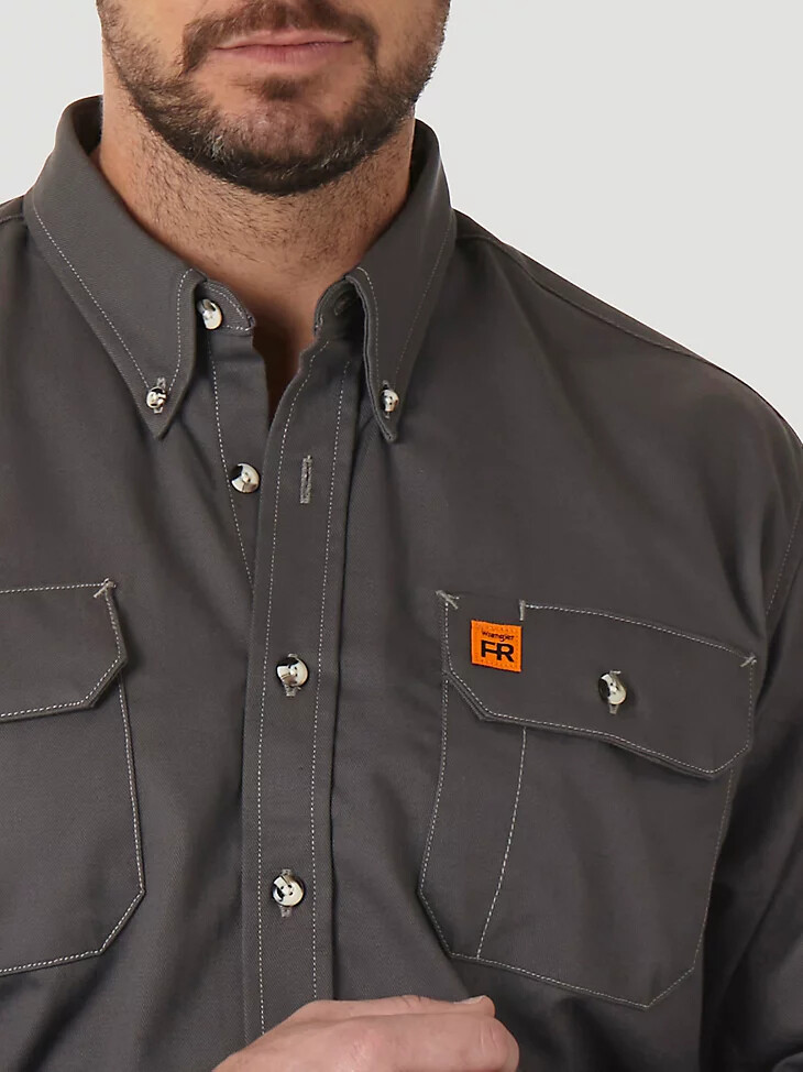 chemise de travail wrangler fr ignifugée riggs gris ardoise