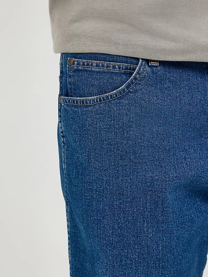 short en jean décontracté 5 poches wrangler five star premium pour homme couleur pierre moyenne