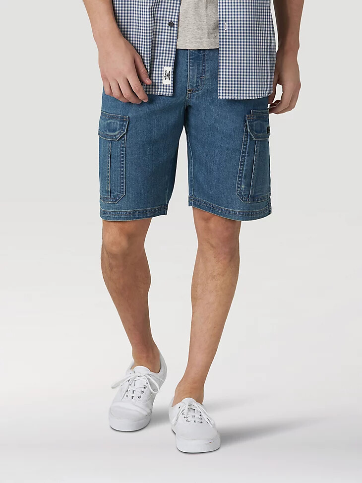 short cargo en denim premium five star pour homme wrangler teinte moyenne