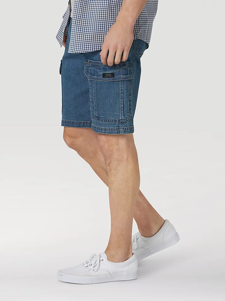 short cargo en denim premium five star pour homme wrangler teinte moyenne
