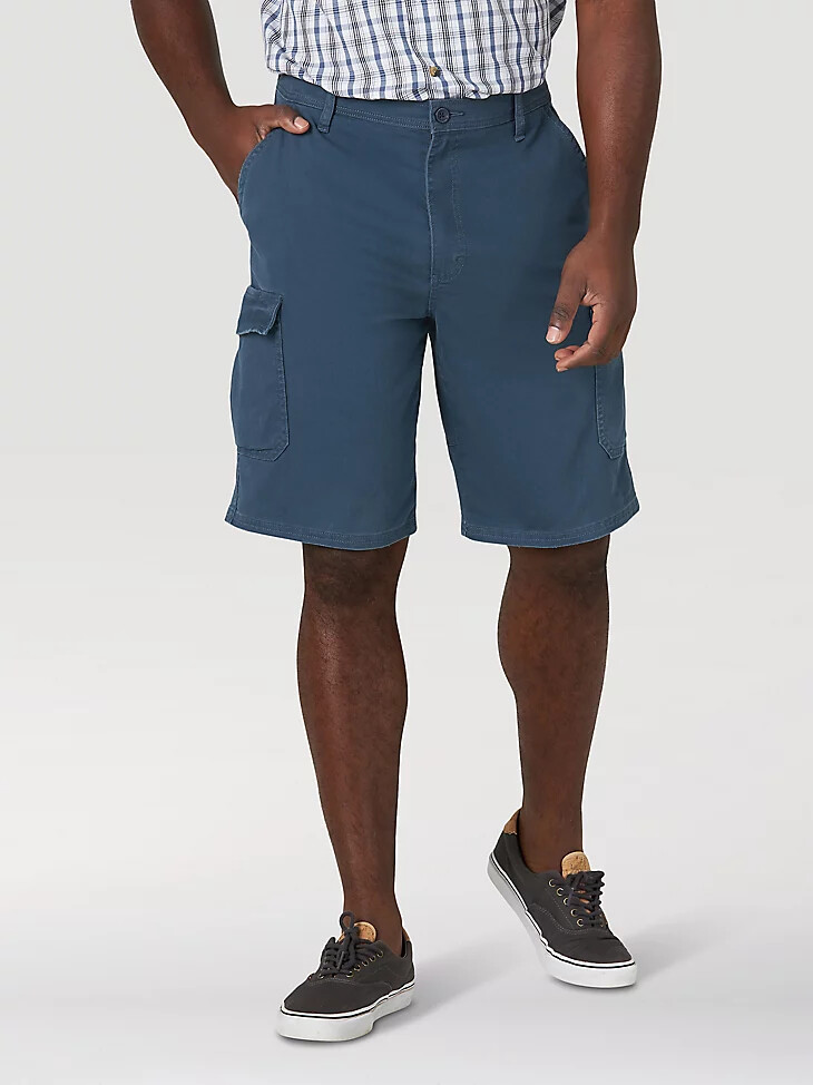short cargo en sergé flex pour homme bleu marine nuit