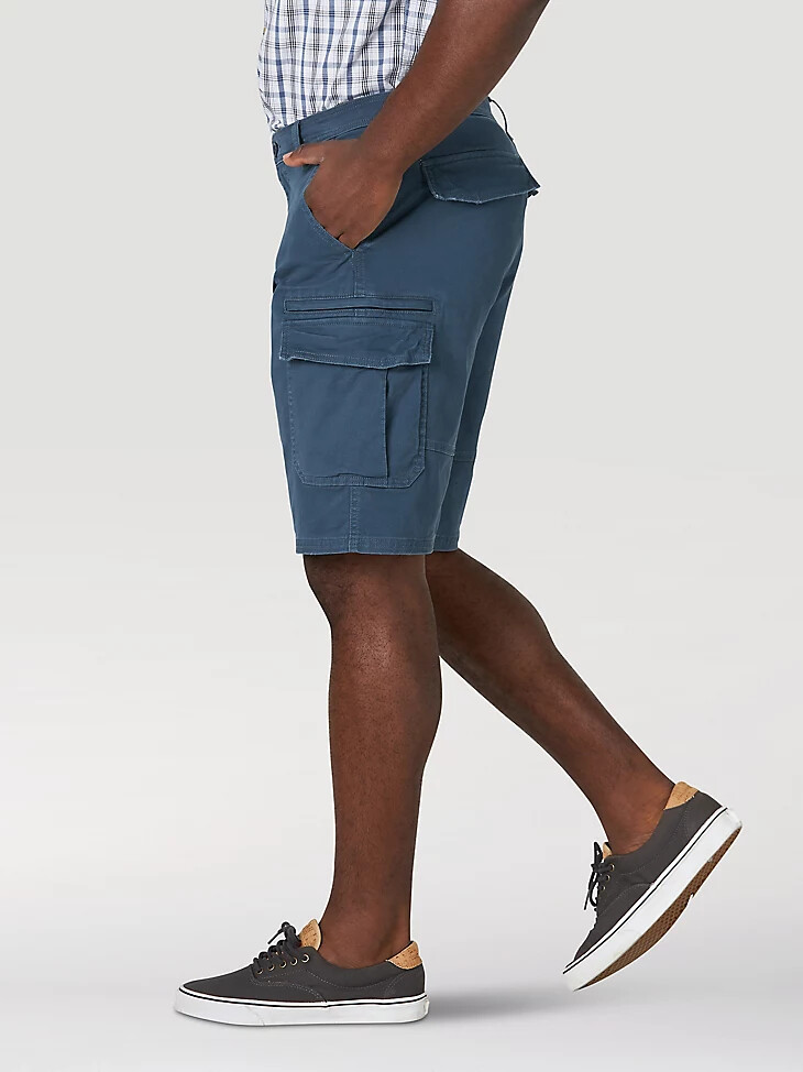 short cargo en sergé flex pour homme bleu marine nuit